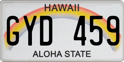 HI license plate GYD459