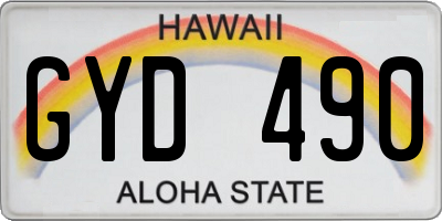 HI license plate GYD490