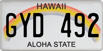 HI license plate GYD492