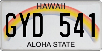 HI license plate GYD541
