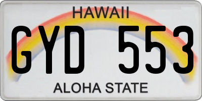 HI license plate GYD553