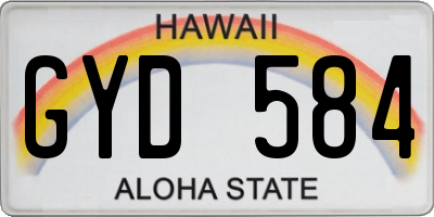 HI license plate GYD584