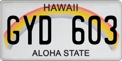 HI license plate GYD603