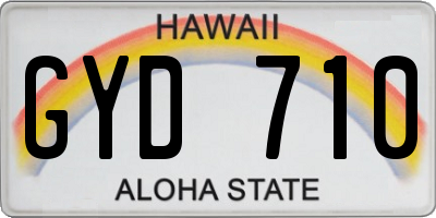 HI license plate GYD710