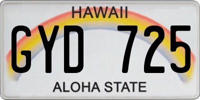 HI license plate GYD725