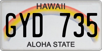 HI license plate GYD735