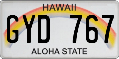 HI license plate GYD767
