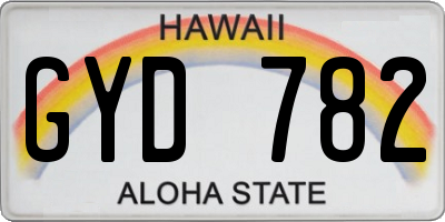 HI license plate GYD782