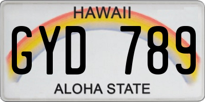 HI license plate GYD789
