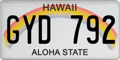 HI license plate GYD792