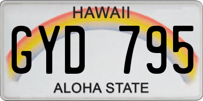 HI license plate GYD795