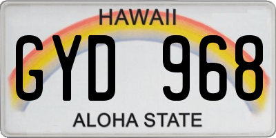 HI license plate GYD968