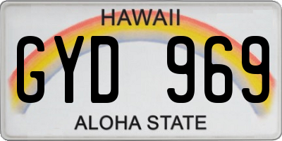 HI license plate GYD969