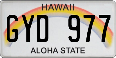 HI license plate GYD977