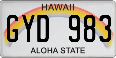 HI license plate GYD983
