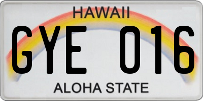 HI license plate GYE016