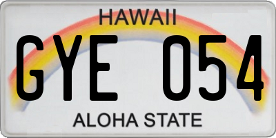 HI license plate GYE054