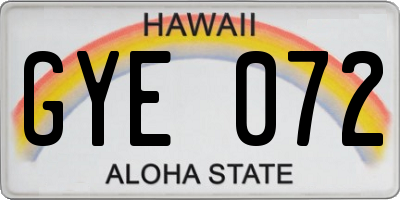 HI license plate GYE072