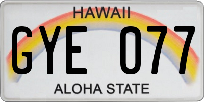 HI license plate GYE077