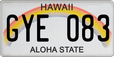 HI license plate GYE083