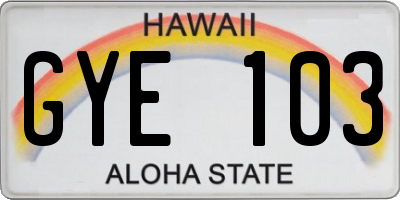 HI license plate GYE103