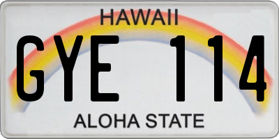 HI license plate GYE114