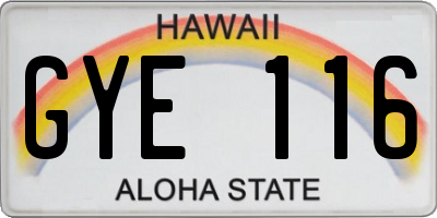 HI license plate GYE116