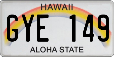 HI license plate GYE149