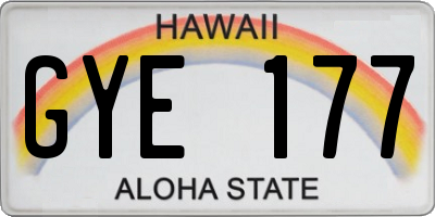 HI license plate GYE177