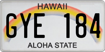 HI license plate GYE184