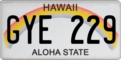 HI license plate GYE229