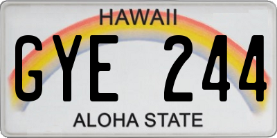 HI license plate GYE244