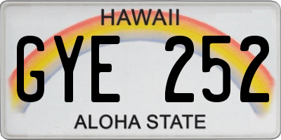 HI license plate GYE252