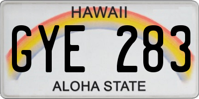 HI license plate GYE283