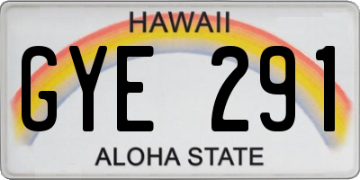 HI license plate GYE291