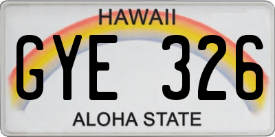 HI license plate GYE326
