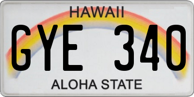 HI license plate GYE340