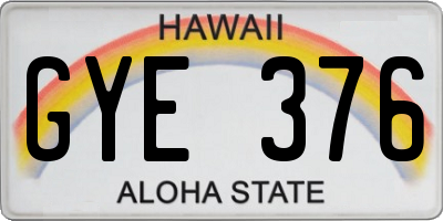 HI license plate GYE376