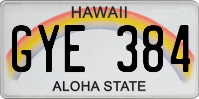 HI license plate GYE384