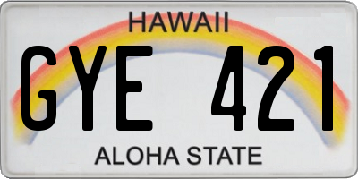 HI license plate GYE421