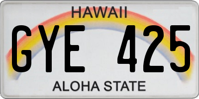 HI license plate GYE425