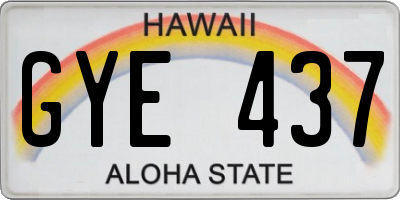 HI license plate GYE437