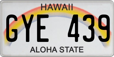 HI license plate GYE439