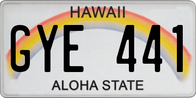 HI license plate GYE441