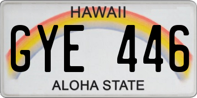 HI license plate GYE446