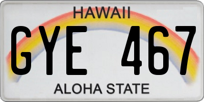 HI license plate GYE467