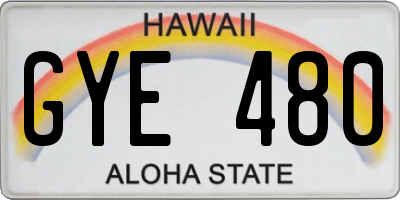 HI license plate GYE480