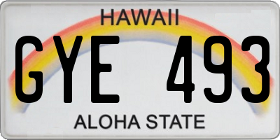 HI license plate GYE493