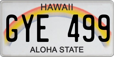 HI license plate GYE499