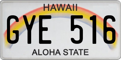 HI license plate GYE516